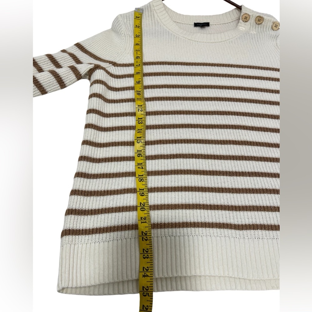 Talbots Crewneck Metallic Striped Knit Sweater Size L - Picture 7 of 8